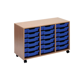 Jemini Mobile Storage Unit 18 Tray 1030mm x 495mm x 650mm Beech 279736 F
