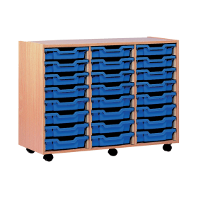 Jemini Mobile Storage Unit 24 Trays 1030mm x 453mm x 789mm Beech 289386 F