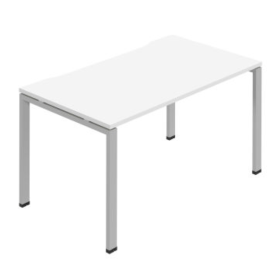 Jemini One Person Bench Desk 1600x800mm White Silver KF800679 F