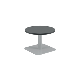 Jemini Origin Round Coffee Table 600mm x 430mm Black Silver 894146 F