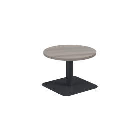 Jemini Origin Round Coffee Table 600mm x 430mm Grey Oak Black 894155 F