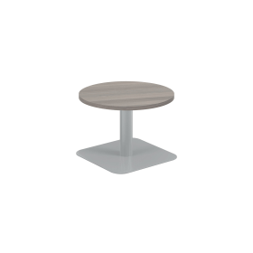 Jemini Origin Round Coffee Table 600mm x 430mm Grey Oak Silver 894145 F