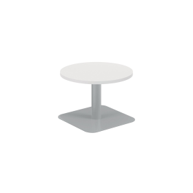 Jemini Origin Round Coffee Table 600mm x 430mm White Silver 894143 F