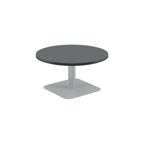 Jemini Origin Round Coffee Table 800mm x 430mm Black Silver 894141 F