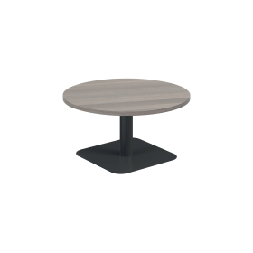 Jemini Origin Round Coffee Table 800mm x 430mm Grey Oak Black 894150 F