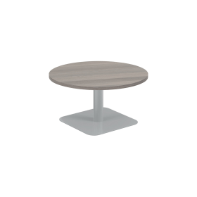 Jemini Origin Round Coffee Table 800mm x 430mm Grey Oak Silver 894140 F