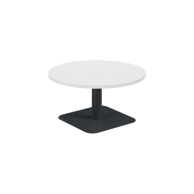 Jemini Origin Round Coffee Table 800mm x 430mm White Black 894148 F