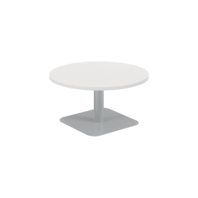 Jemini Origin Round Coffee Table 800mm x 430mm White Silver 896578 F