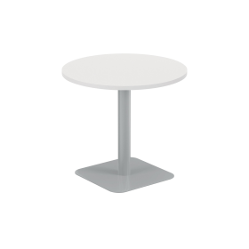 Jemini Origin Round Coffee Table 800mm x 725mm White Silver 894111 F