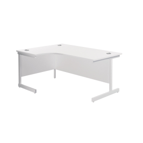 Jemini Radial Left Hand Cantilever Desk 1600mm x 1200mm x 730mm Nova Oak White 577450 F
