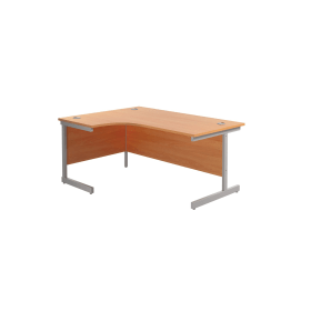 Jemini Radial Left Hand Cantilever Desk 1800mm x 1200mm x 730mm Beech Silver 574378 F