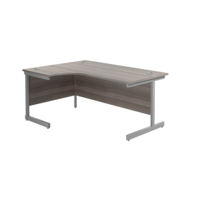 Jemini Radial Left Hand Cantilever Desk 1800mm x 1200mm x 730mm Grey Oak Silver 574379 F