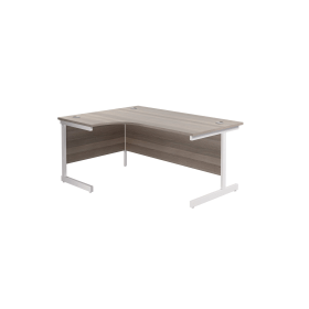 Jemini Radial Left Hand Cantilever Desk 1800mm x 1200mm x 730mm Grey Oak White 577550 F