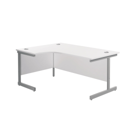Jemini Radial Left Hand Cantilever Desk 1800mm x 1200mm x 730mm White Silver 574381 F