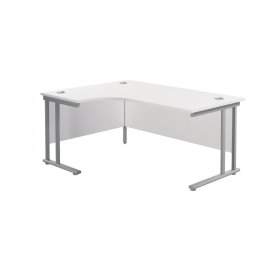 Jemini Radial Left Hand Cantilever Desk 1800mm x 1200mm x 730mm White Silver 574513 F