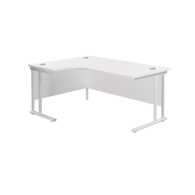 Jemini Radial Left Hand Cantilever Desk 1800mm x 1200mm x 730mm White White 577564 F