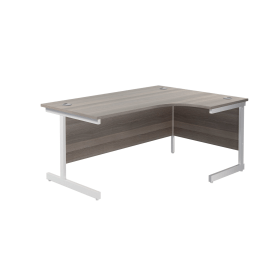 Jemini Radial Right Hand Cantilever Desk 1600mm x 1200mm x 730mm Grey Oak 577454 F