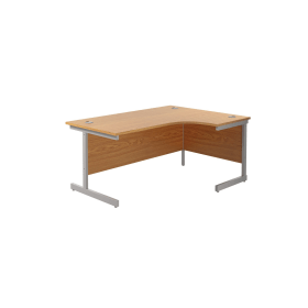 Jemini Radial Right Hand Cantilever Desk 1600mm x 1200mm x 730mm Nova Oak Silver 574374 F