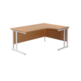 Jemini Radial Right Hand Cantilever Desk 1600mm x 1200mm x 730mm Nova Oak White 577468 F