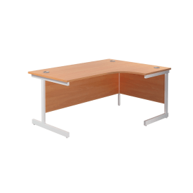 Jemini Radial Right Hand Cantilever Desk 1800mm x 1200mm x 730mm Beech White 577555 F