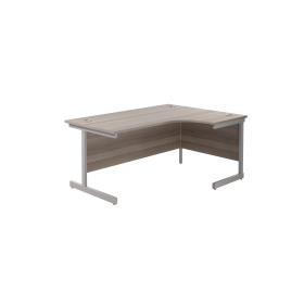 Jemini Radial Right Hand Cantilever Desk 1800mm x 1200mm x 730mm Grey Oak Silver 574385 F