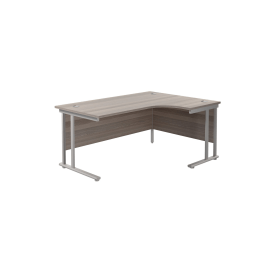 Jemini Radial Right Hand Cantilever Desk 1800mm x 1200mm x 730mm Grey Oak Silver 574517 F