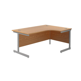 Jemini Radial Right Hand Cantilever Desk 1800mm x 1200mm x 730mm Nova Oak Silver 574386 F