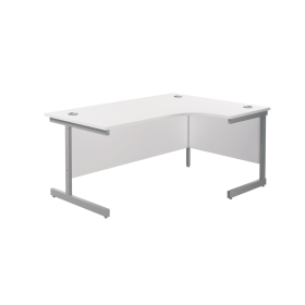 Jemini Radial Right Hand Cantilever Desk 1800mm x 1200mm x 730mm White Silver 574387 F