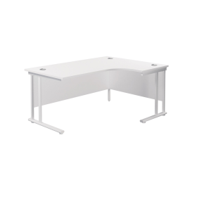Jemini Radial Right Hand Cantilever Desk 1800mm x 1200mm x 730mm White White 577570 F