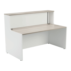 Jemini Reception Unit 1400mm x 800mm x 740mm Grey Oak White 577723 F