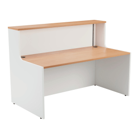 Jemini Reception Unit 1600mm x 800mm x 740mm Beech White 577727 F