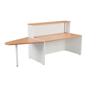 Jemini Reception Unit with Extension 1400mm x 800mm x 740mm Beech White 577744 F