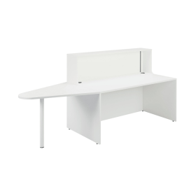 Jemini Reception Unit with Extension 1400mm x 800mm x 740mm White 521286 F