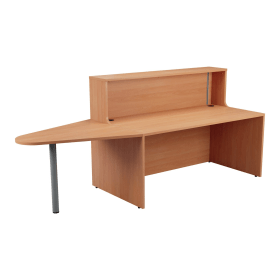 Jemini Reception Unit with Extension 1600mm x 800mm x 740mm Beech 577752 F