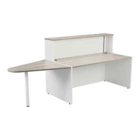 Jemini Reception Unit with Extension 1600mm x 800mm x 740mm Grey Oak White 577760 F
