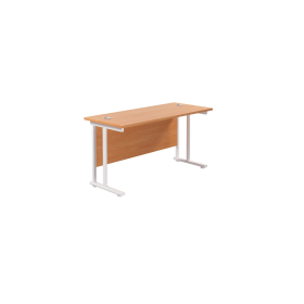 Jemini Rectangular Cantilever Desk 1200mm x 600mm x 730mm Beech White 577094 F