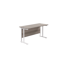 Jemini Rectangular Cantilever Desk 1200mm x 600mm x 730mm Grey Oak White 577095 F