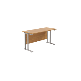 Jemini Rectangular Cantilever Desk 1200mm x 600mm x 730mm Nova Oak Silver 574452 F