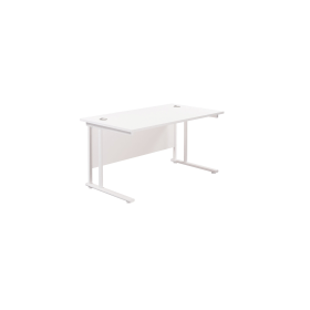Jemini Rectangular Cantilever Desk 1200mm x 800mm x 730mm White White 577137 F