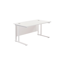 Jemini Rectangular Cantilever Desk 1400mm x 800mm x 730mm White White 577194 F