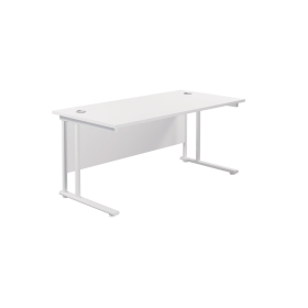 Jemini Rectangular Cantilever Desk 1600mm x 800mm x 730mm White White 577240 F