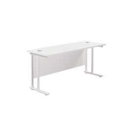 Jemini Rectangular Cantilever Desk 1800mm x 600mm x 730mm White White 577281 F