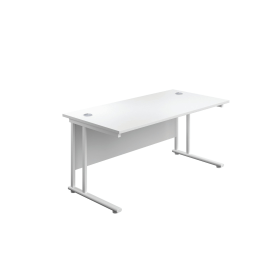 Jemini Rectangular Cantilever Desk 1800mm x 800mm x 730mm White White 577310 F