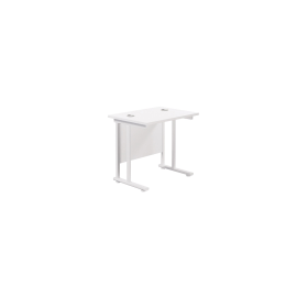Jemini Rectangular Cantilever Desk 800mm x 600mm x 730mm White White 577091 F
