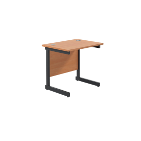 Jemini Rectangular Double Upright Cantilever Desk 800mm x 600mm x 730mm Beech Black 764899 F