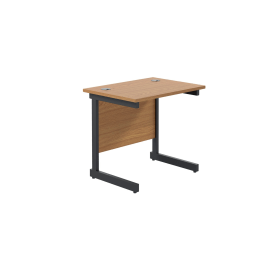 Jemini Rectangular Double Upright Cantilever Desk 800mm x 600mm x 730mm Nova Oak Black 764904 F