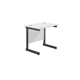 Jemini Rectangular Double Upright Cantilever Desk 800mm x 600mm x 730mm White Black 764905 F