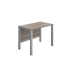 Jemini Rectangular Goal Post Desk 1000mm x 600mm x 730mm Grey Oak Silver 594836 F