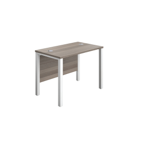 Jemini Rectangular Goal Post Desk 1000mm x 600mm x 730mm Grey Oak White 594837 F