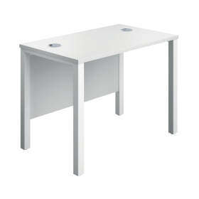Jemini Rectangular Goal Post Desk 1000mm x 600mm x 730mm White White 594843 F